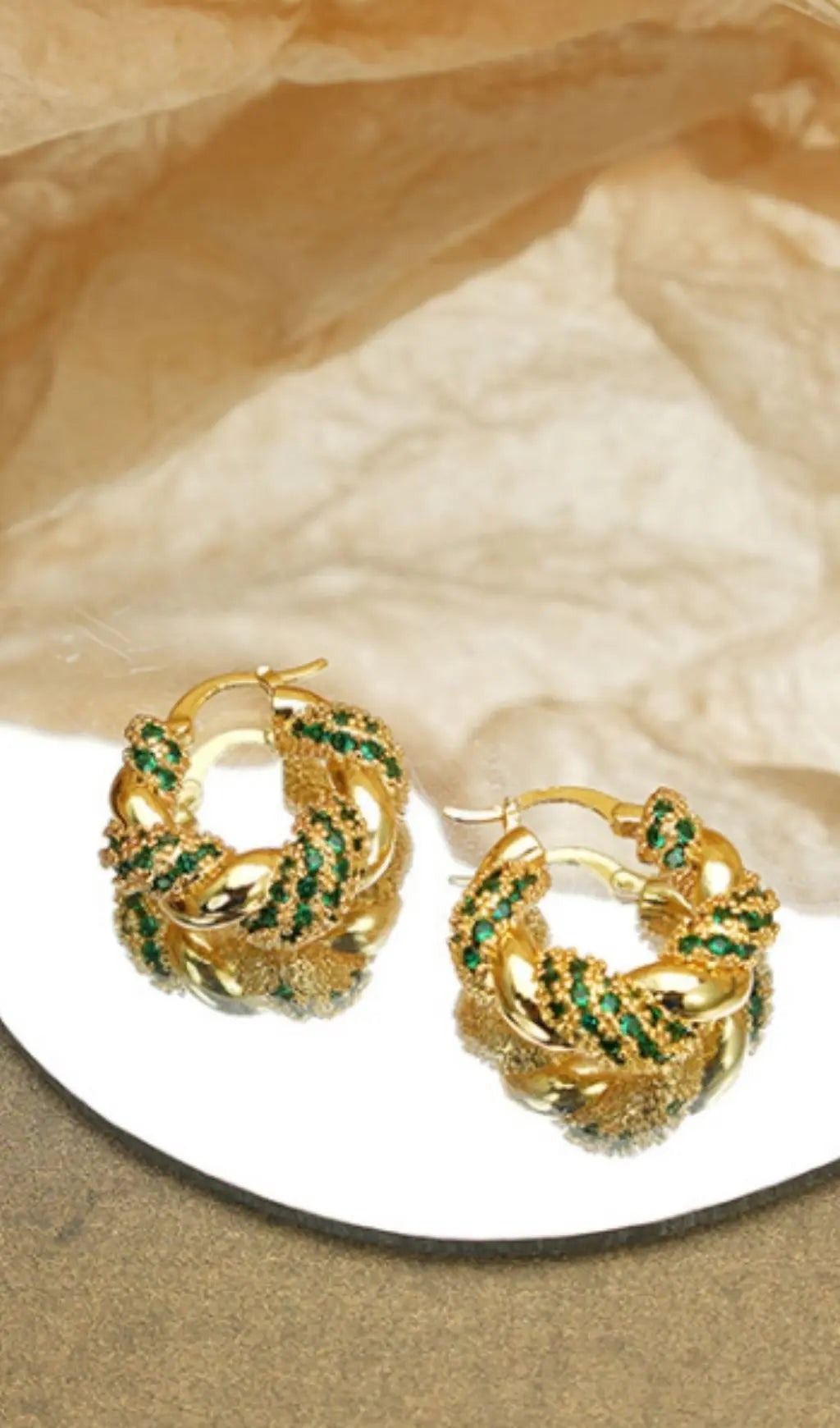 18K Gold Vintage Gold Earrings Flowering Girl