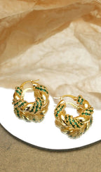 18K Gold Vintage Gold Earrings Flowering Girl
