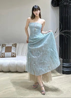 Floral Lace Strap Midi Dress Flowering Girl