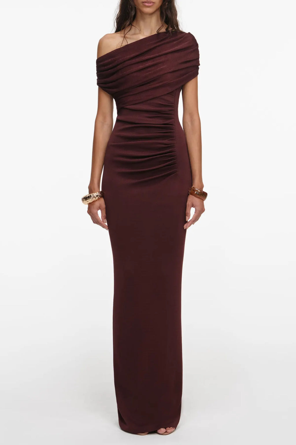 Ofira Off Shoulder Ruched Maxi Dress Flowering Girl