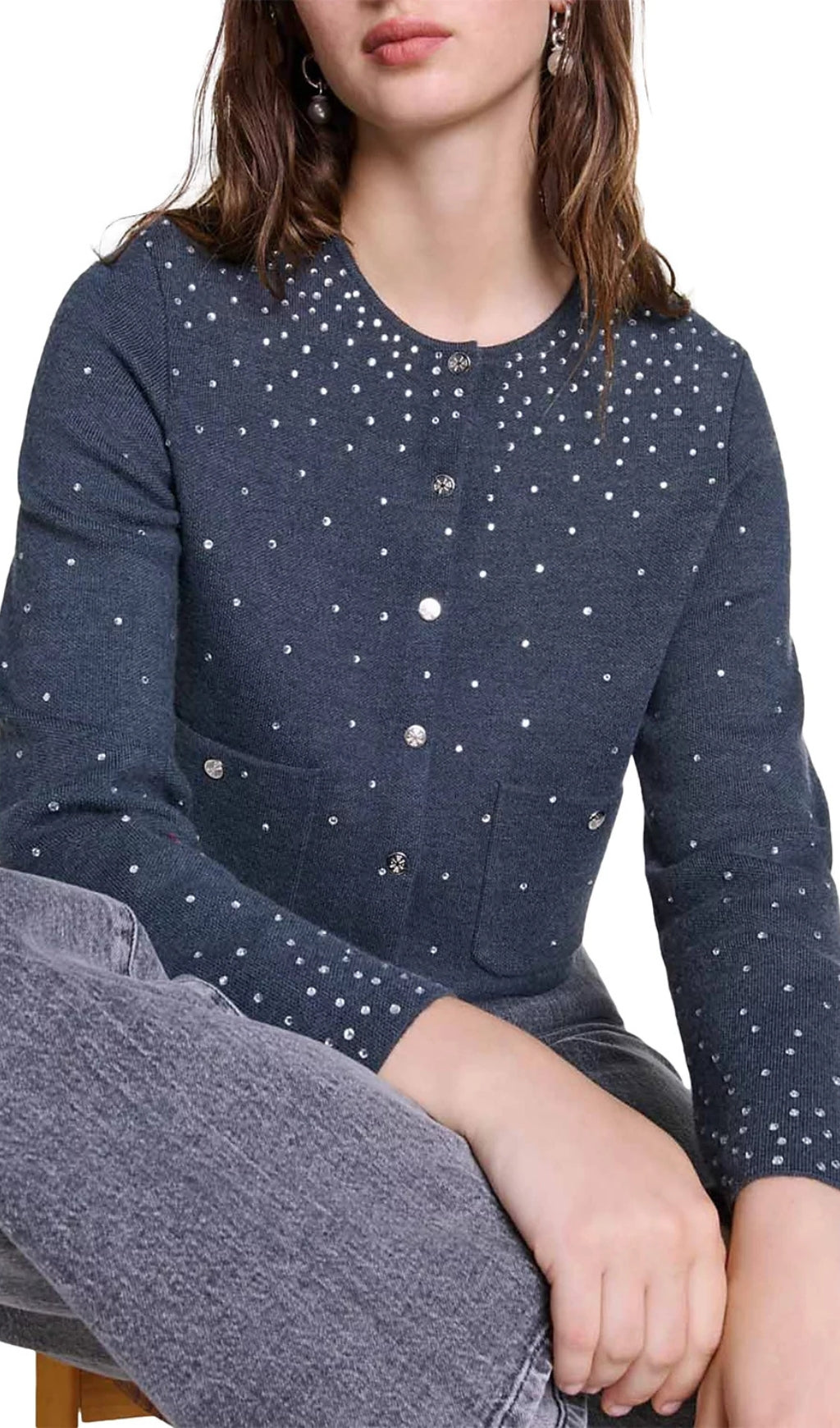 Mistrassa Rhinestone Cardigan Flowering Girl