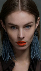 Katerine Feather Earrings Flowering Girl