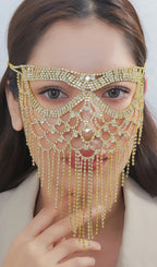 Dickson Gold Rhinestone Tassel Mask Flowering Girl
