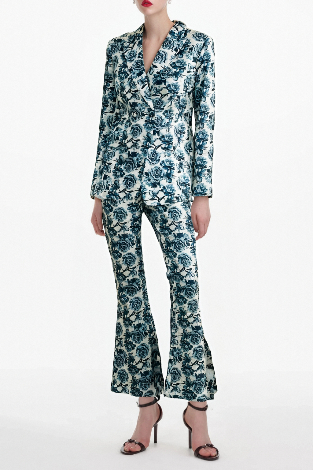 Morgane Floral-Print Jacket & Trousers Matching Set Flowering Girl