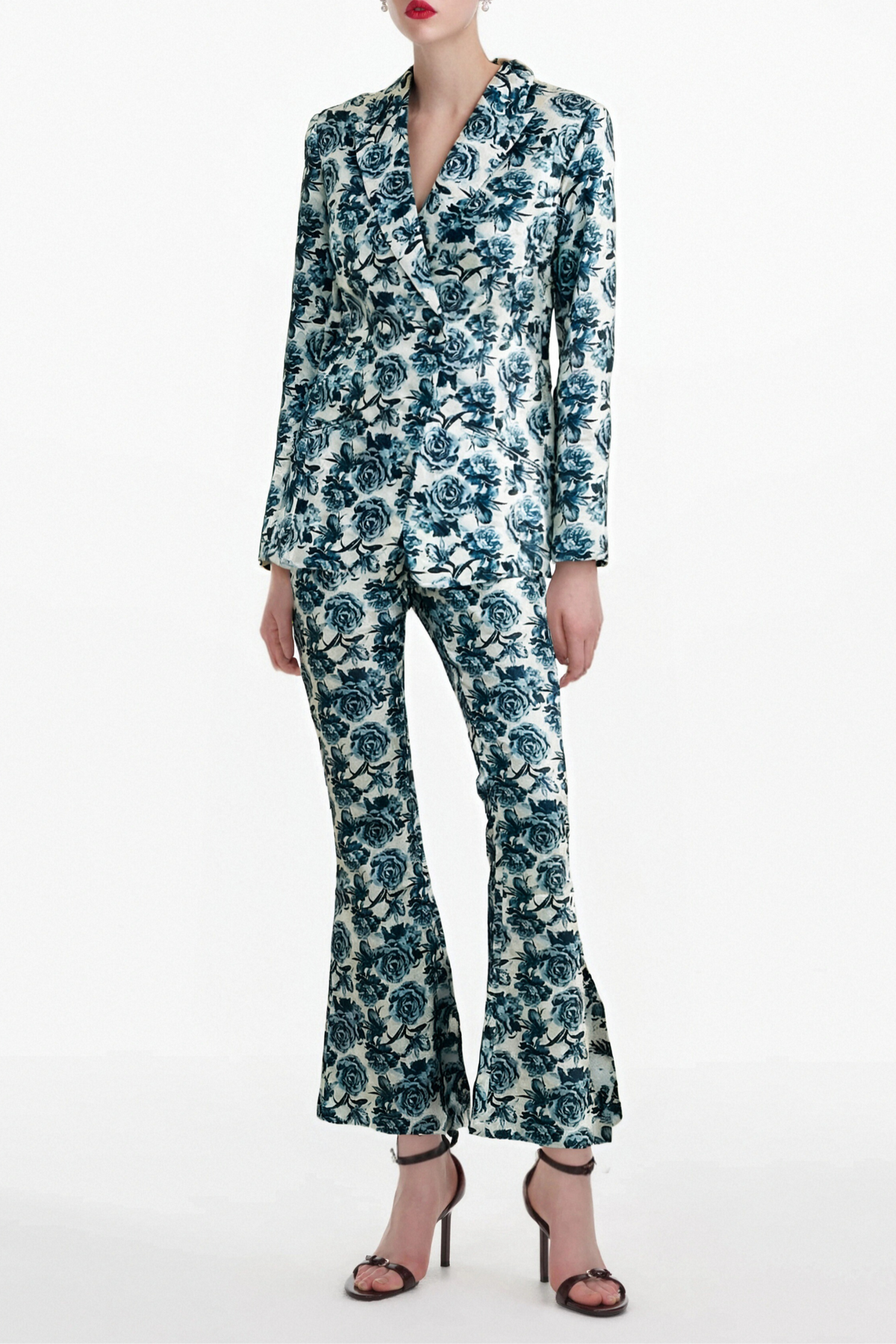 Morgane Floral-Print Jacket & Trousers Matching Set Flowering Girl