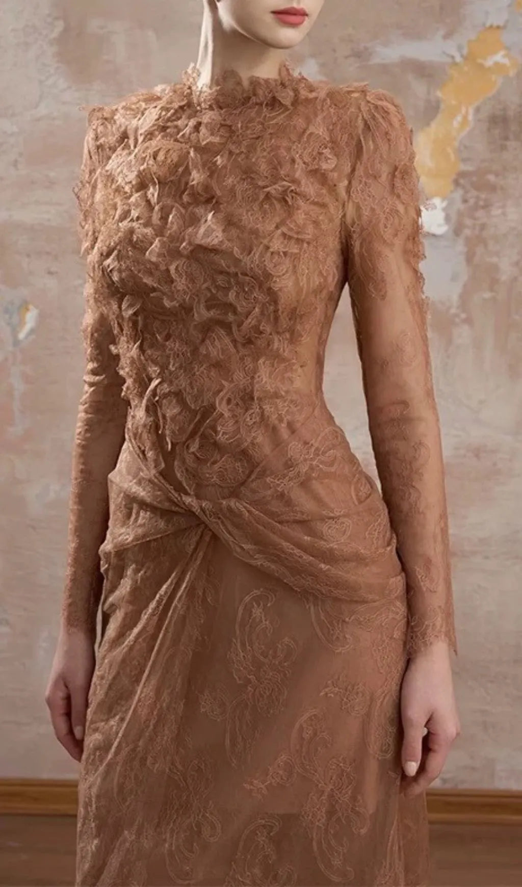 Jamar Lace Long Sleeve Midi Dress Flowering Girl