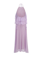 Myriam Purple Halter Flower Maxi Dress