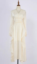 Ginger V-Neck Long Sleeve Maxi Dress Flowering Girl