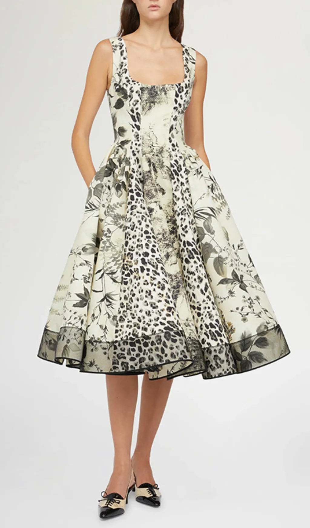 Harald Square Neck Printed Midi Dress Flowering Girl