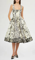 Harald Square Neck Printed Midi Dress Flowering Girl