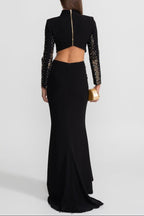 Rosalind Embellished Co-Ord Set with Silver and Gold Sequin Detailing - Black Flowering Girl