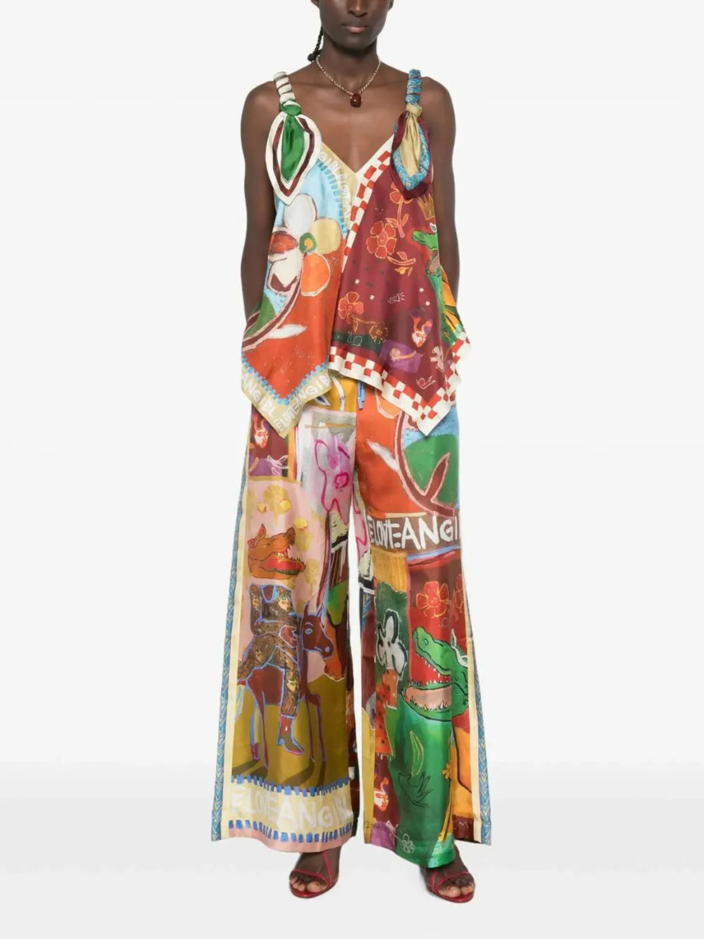 Melinda Printed Two-Piece Set Flowering Girl