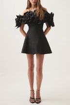 Etta Flower Strapless Mini Dress In Black Flowering Girl