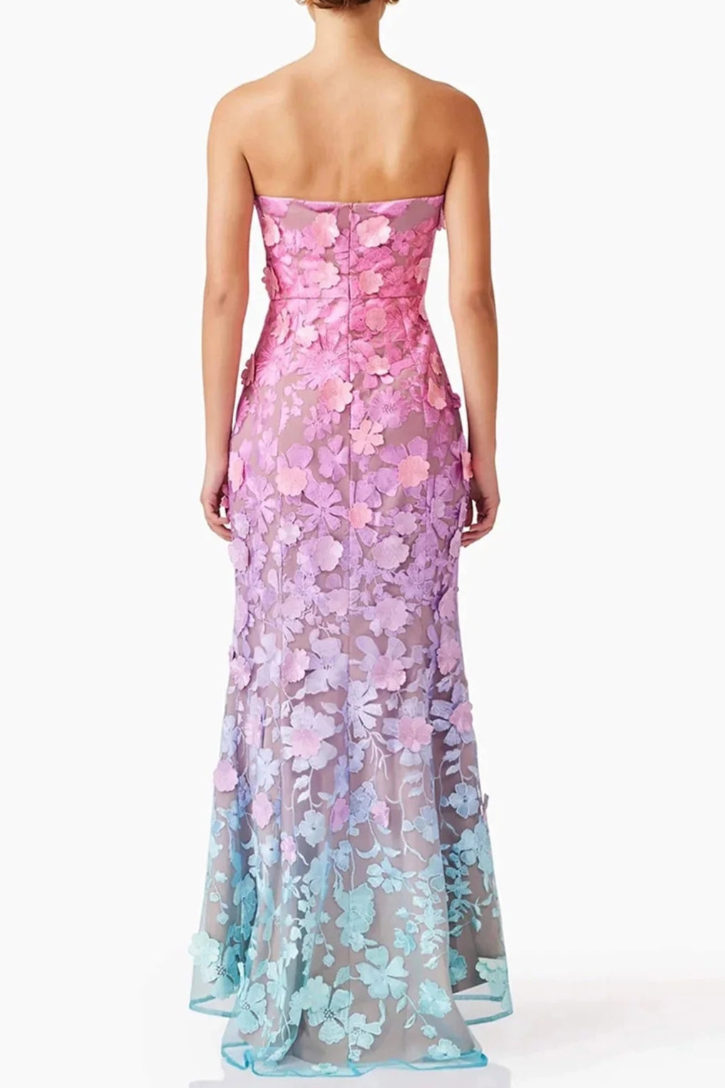 Off-Shoulder Sleeveless Gradient Dress Flowering Girl