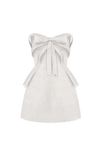 White Bow Embellished Strapless Mini Dress Flowering Girl