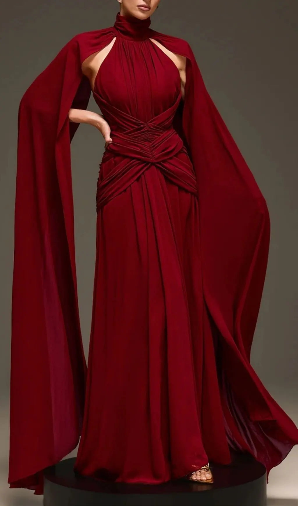 Evarix Cape Sleeve Maxi Dress Flowering Girl
