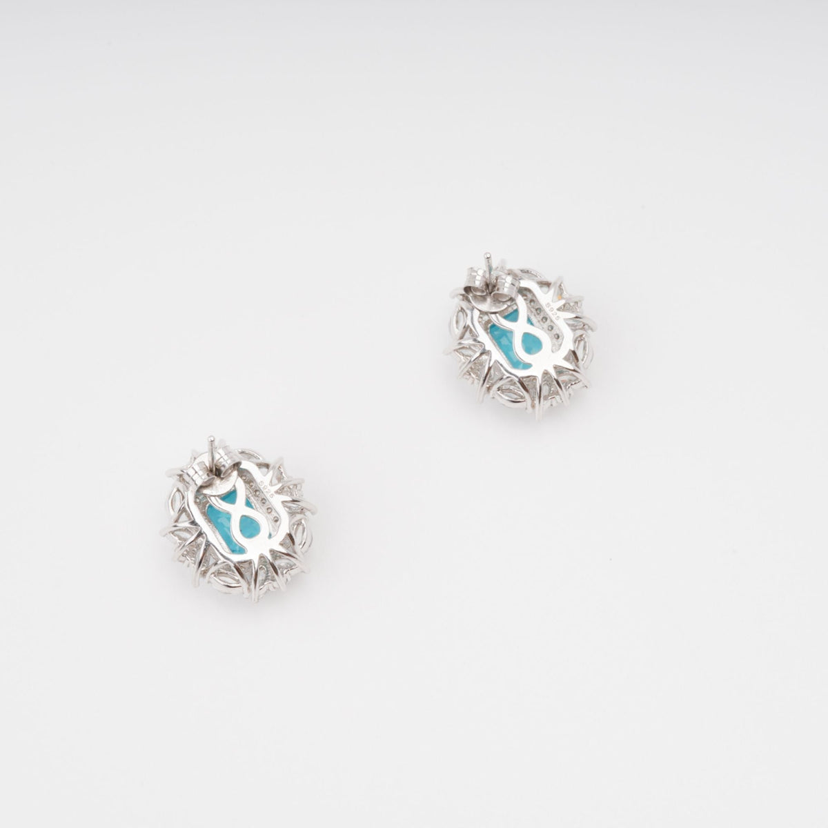 Kaisu Aquamarine Emerald Cut Gemstone Sterling Silver Earrings Flowering Girl