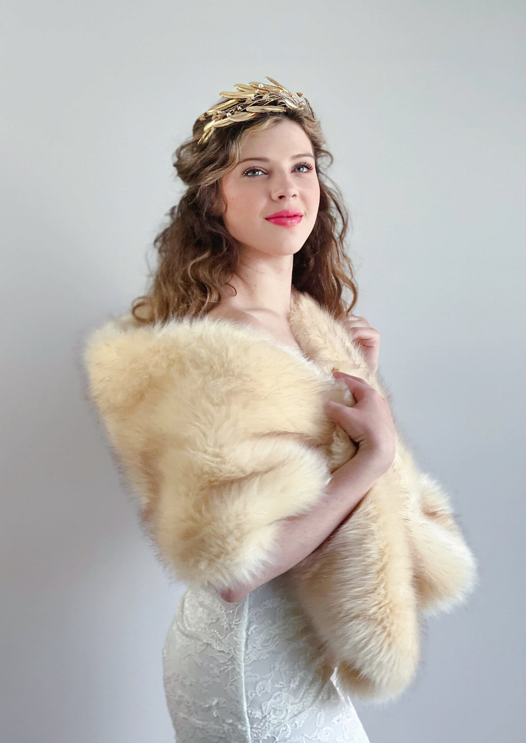 Isabel Fur Shawl Flowering Girl