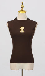 Gia Sleeveless Metallic Decor Top Flowering Girl