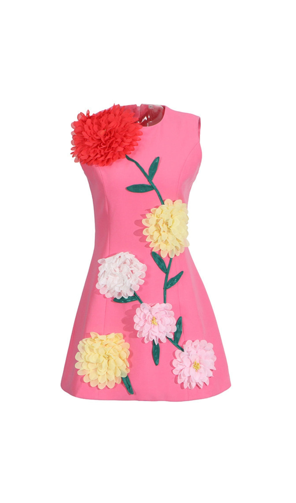 Erica Pink Flower Mini Dress Flowering Girl