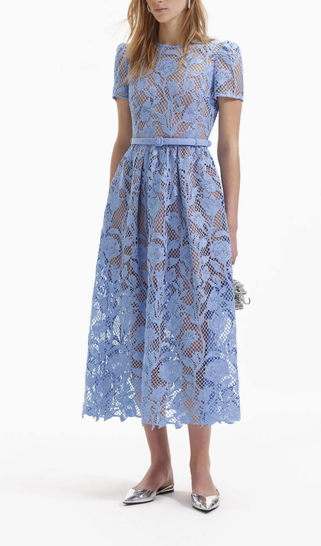 BLUE LILY LACE MIDI DRESS Flowering Girl