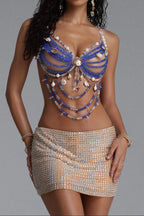 Ocean Shell Pearl Bead Halter Body Chain Top Flowering Girl