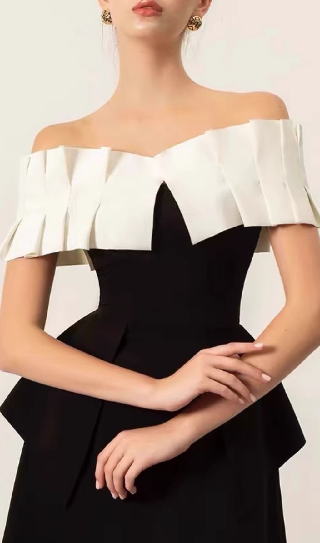 Chanon Black Off Shoulder Midi Dress Flowering Girl