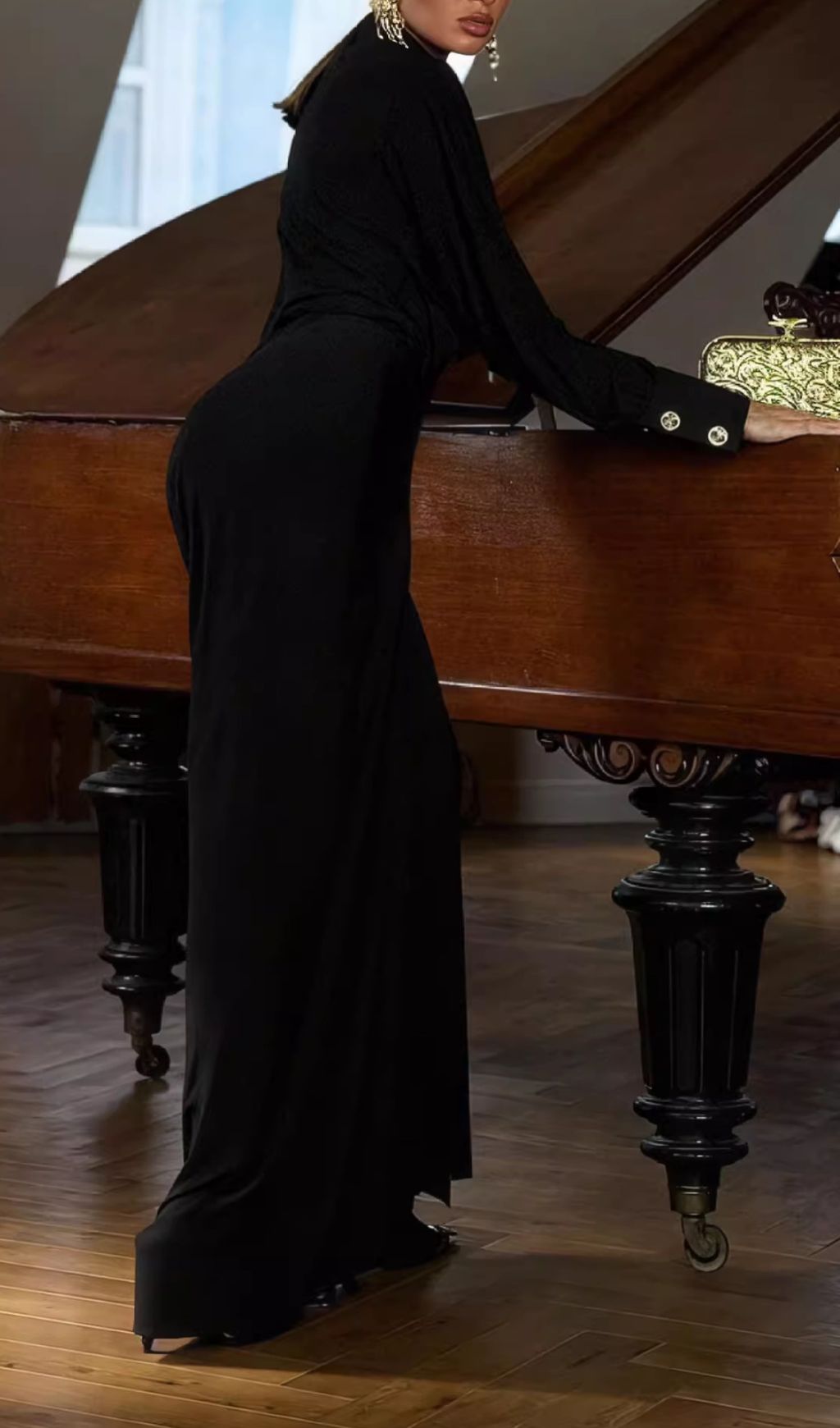 Hikari Long Sleeve Ruched Maxi Dress Flowering Girl