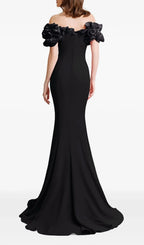 Kymber Black Off-Shoulder Maxi Dress Flowering Girl