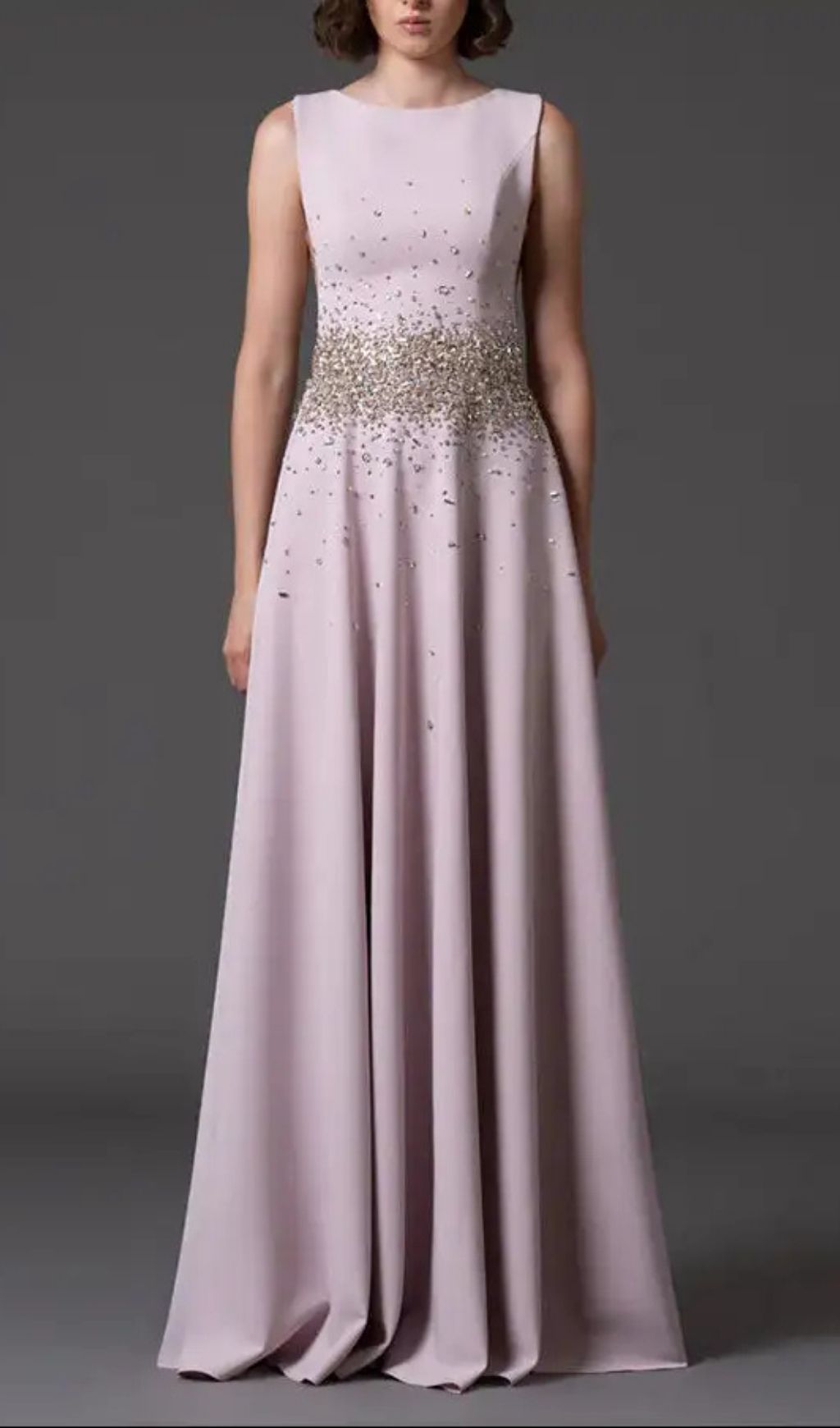 Pandora Beaded Rhinestone Sleeveless Maxi Dress - Pink Flowering Girl