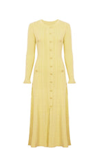 Kilenya Yellow Knit Long Sleeve Midi Dress Flowering Girl