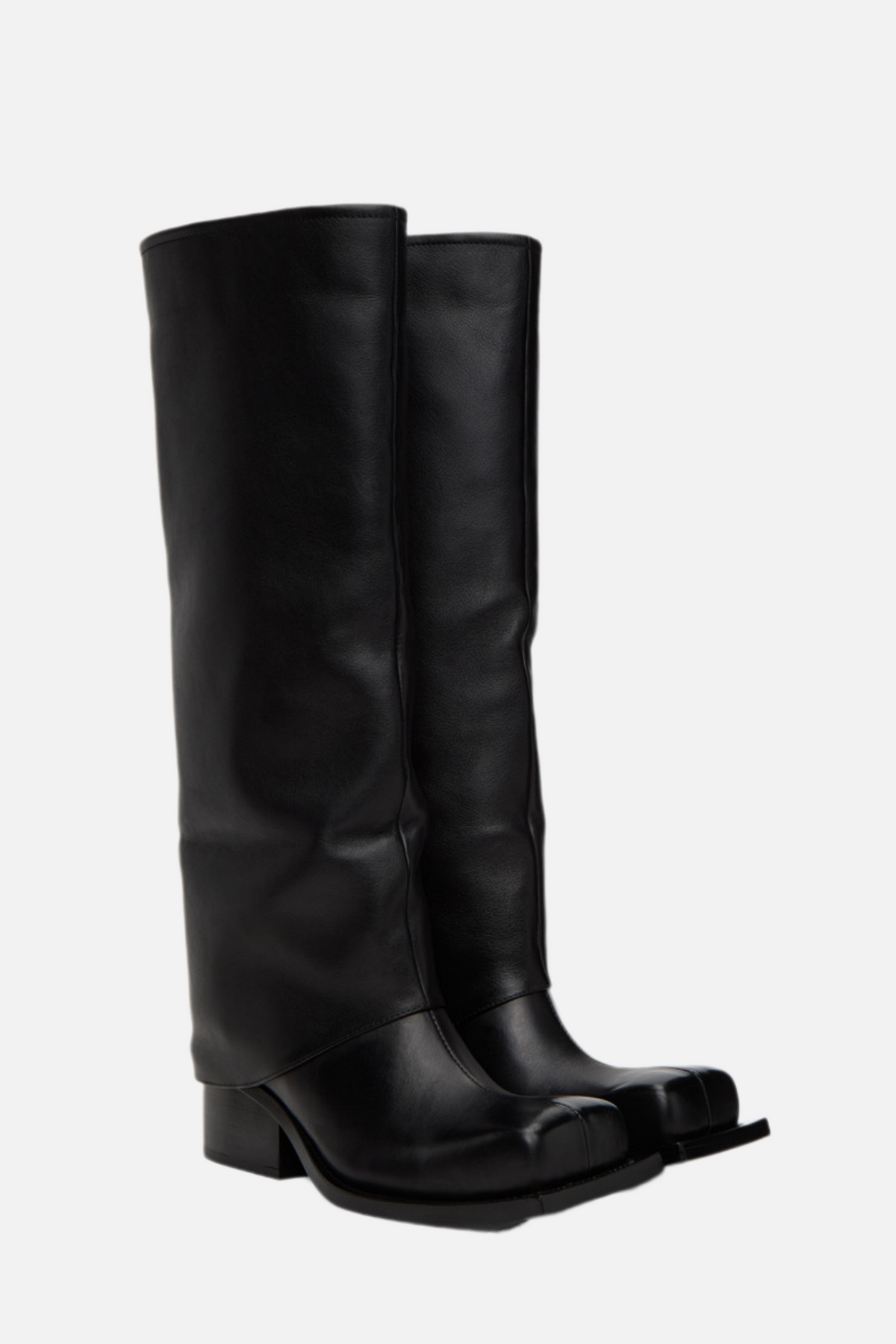 Danika Chunky Heel Metallic Trouser Boots - Black Flowering Girl