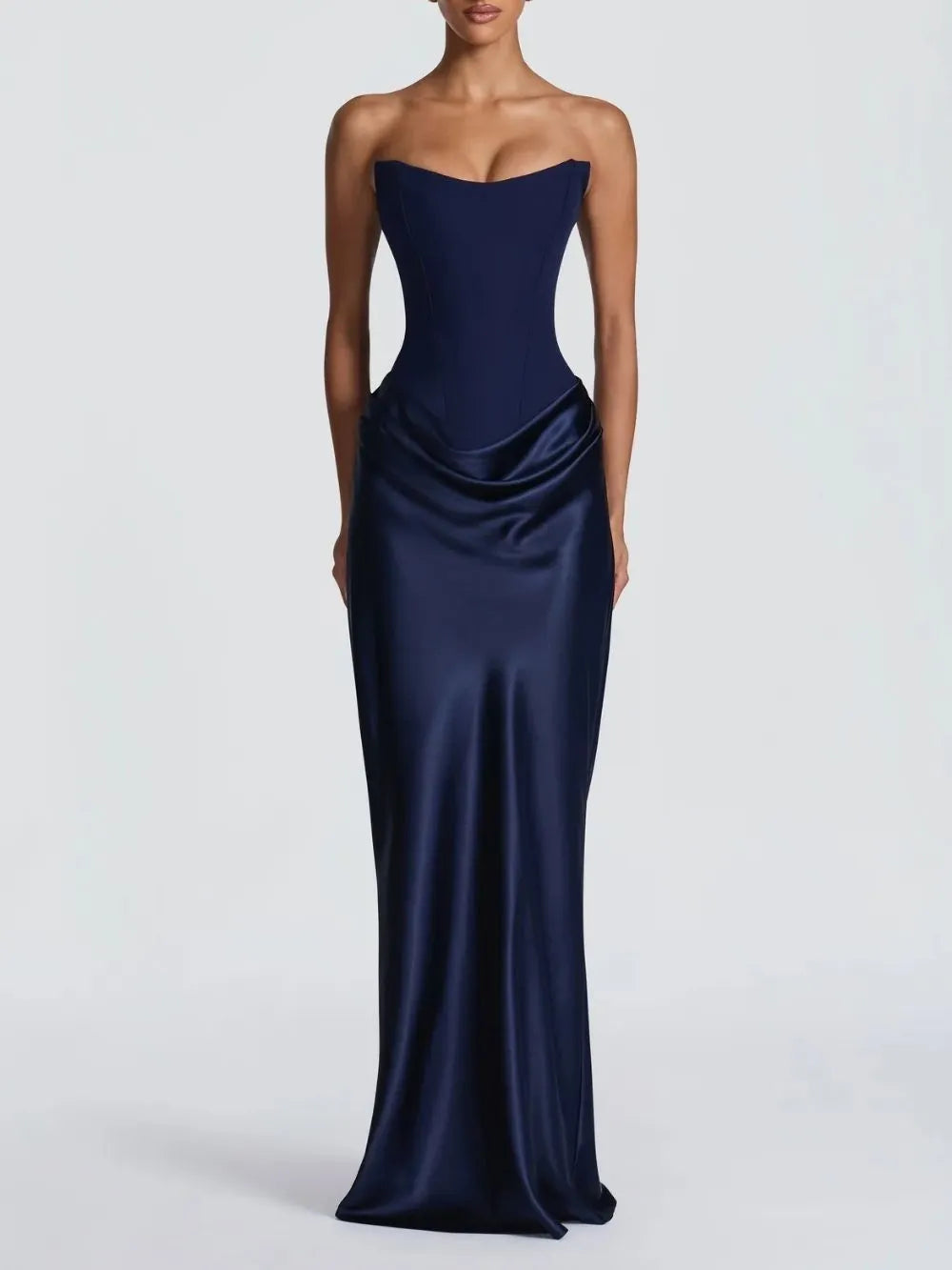 Malani Strapless Ruched Maxi Dress Flowering Girl