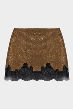 Cosms Crystal Embellished Lace Mini Skirt Flowering Girl