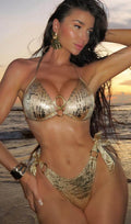 Leeza Gold Bikini Two-Piece Set Flowering Girl