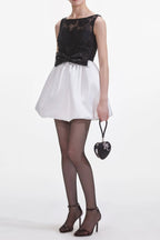 Black And White Tulle Mini Dress Flowering Girl