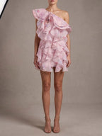 Malini Floral Ruffle Mini Dress Flowering Girl