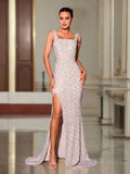Elegant Sleeveless High Split Prom Dress Flowering Girl