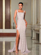 Elegant Sleeveless High Split Prom Dress Flowering Girl