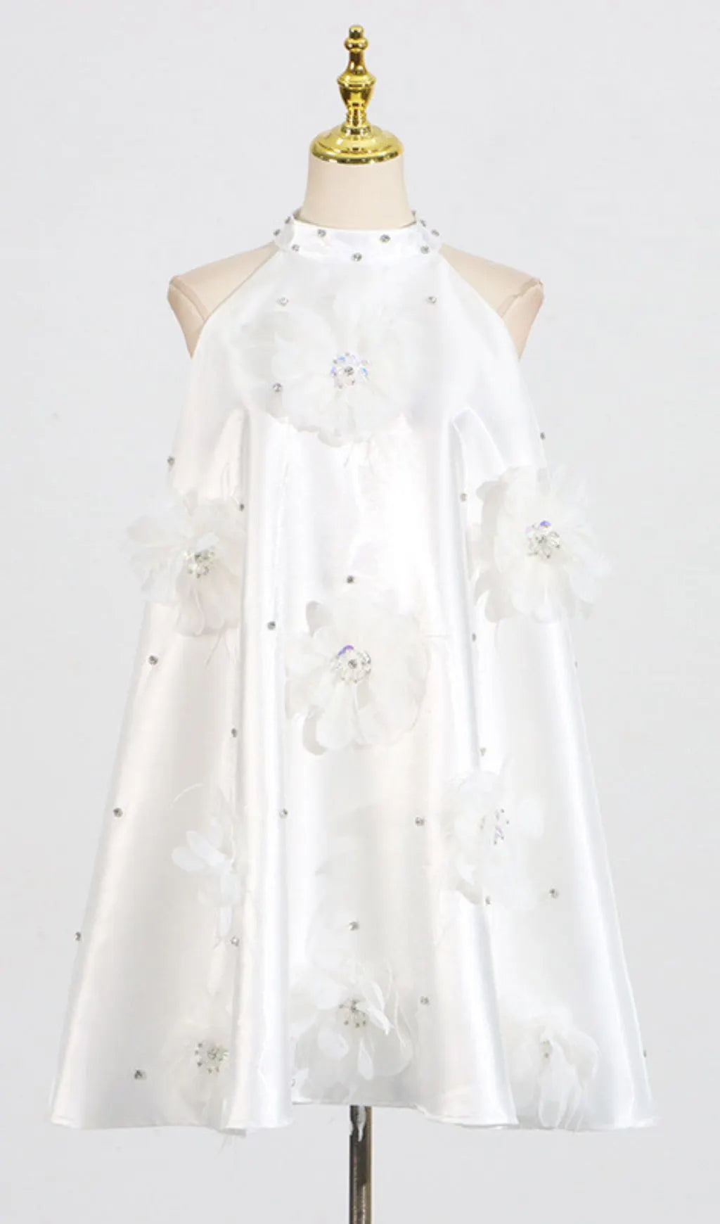 Dusty Halter Flower Mini Dress Flowering Girl