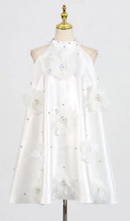 Dusty Halter Flower Mini Dress Flowering Girl