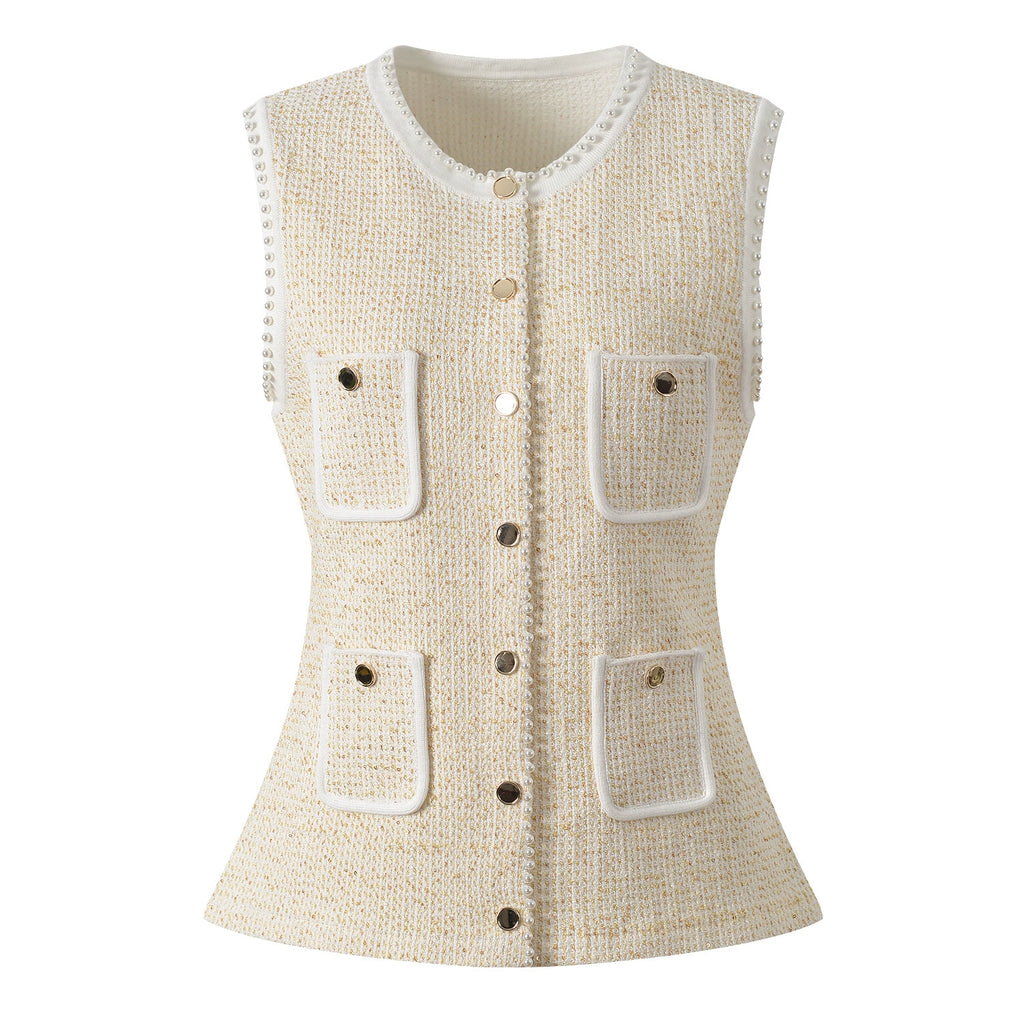 Decorative Tweed Waistcoat Flowering Girl