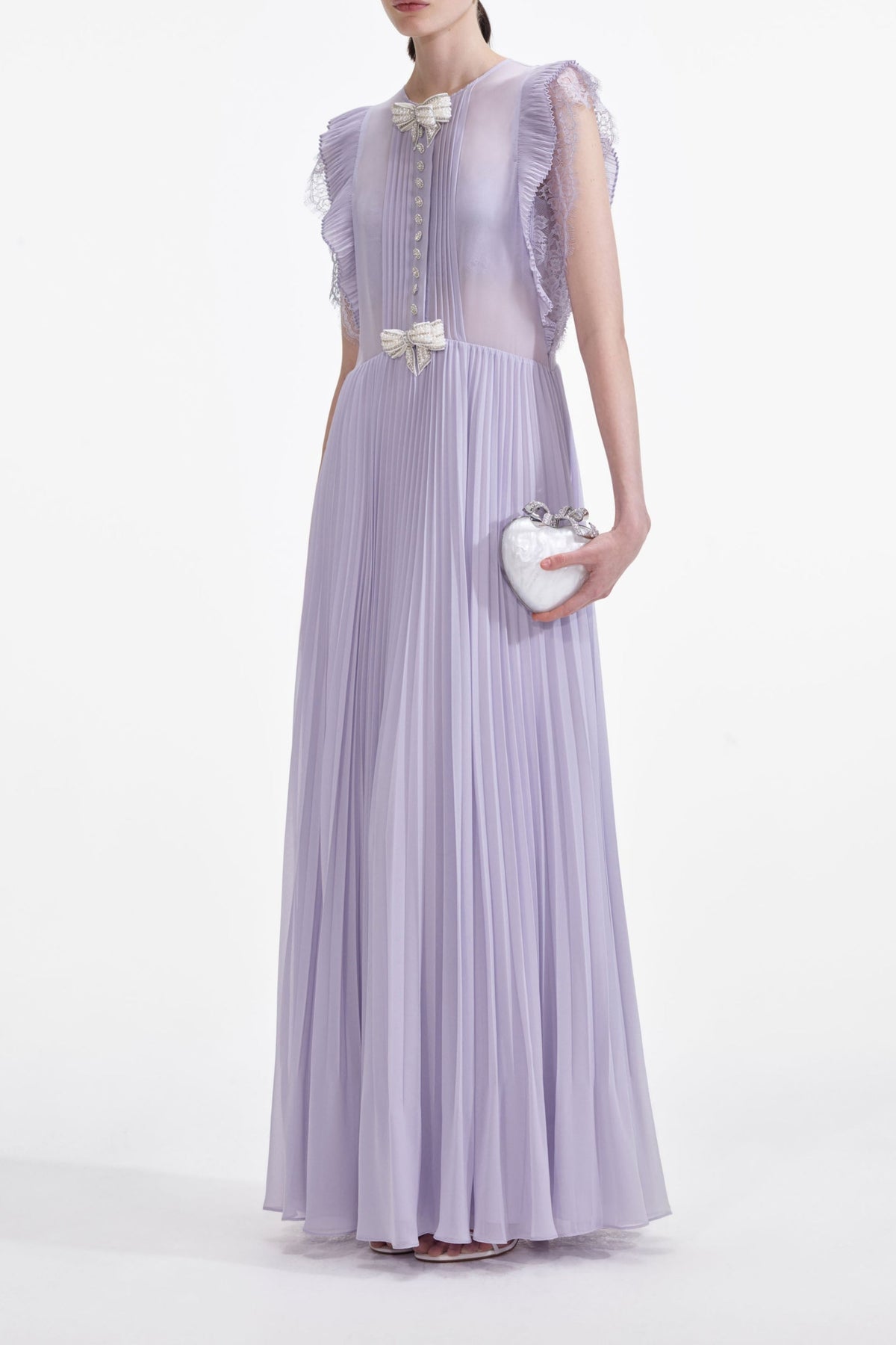 Lilac Chiffon Ruffle Maxi Dress Flowering Girl