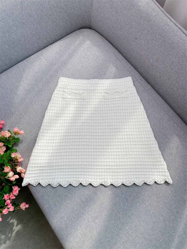 Pearl Bead Mini Skirt Flowering Girl