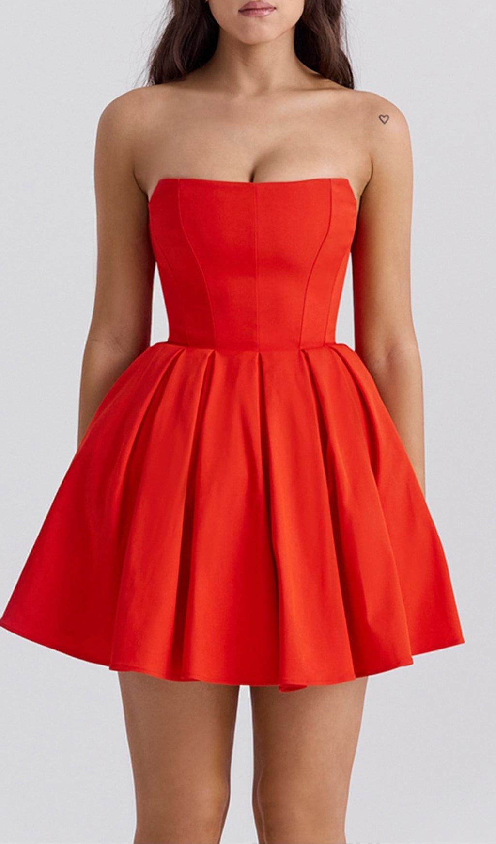 Aquamarine Red Strapless Mini Dress Flowering Girl