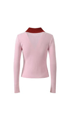 Haide POLO Long Sleeve Knit Top Flowering Girl