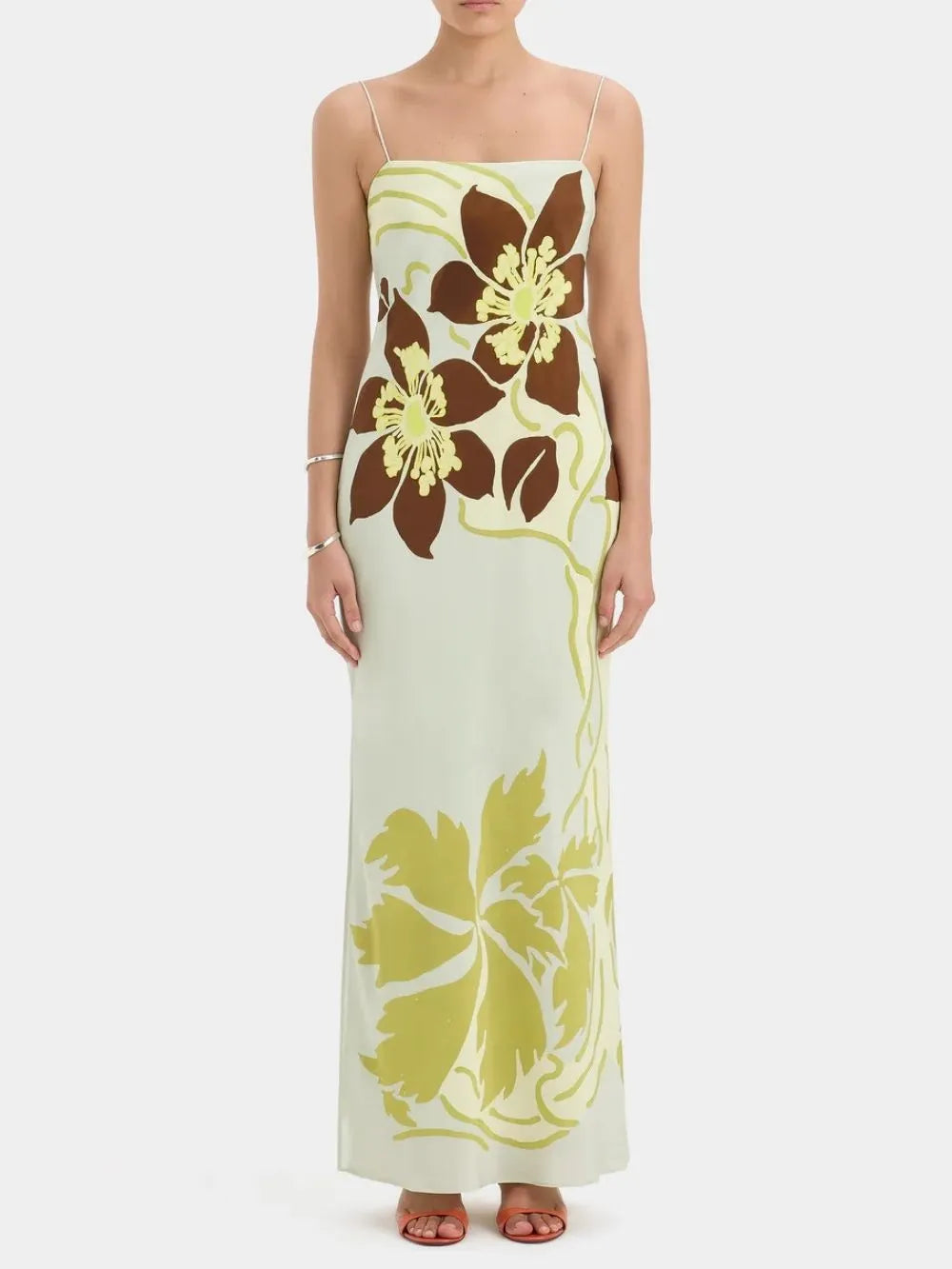 Ashgar Spaghetti Floral Maxi Dress Flowering Girl