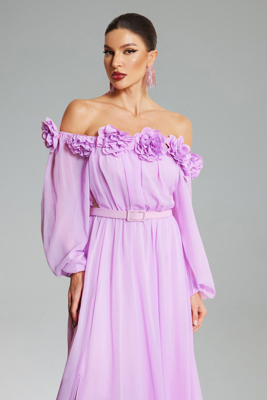 Marge Off Shoulder Flowers Maxi Dress Flowering Girl