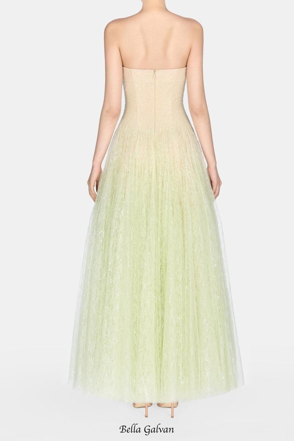 carol Draped Lace Maxi Dress in Mint Flowering Girl