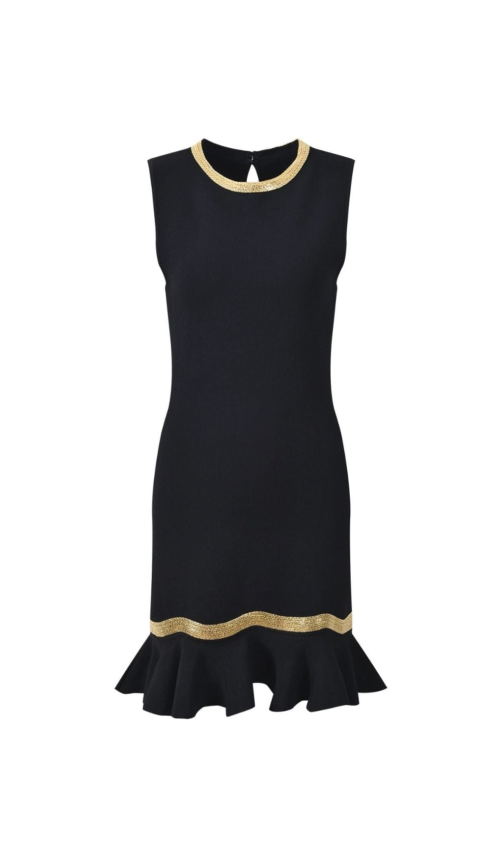 Ophira Metal Chain Trim Knit Short Dress Flowering Girl